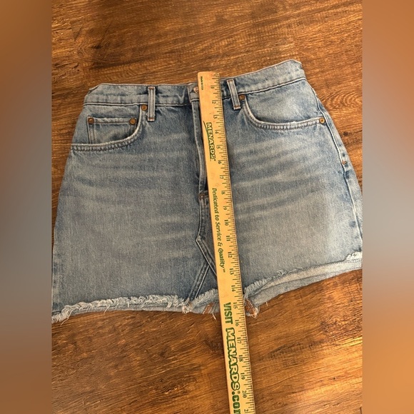 Agolde Denim Mini Skirt size 29 women’s  button fly summer 90’s pop princess - Picture 9 of 10